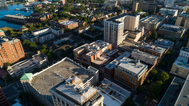 istock Aerial panoramic view of Downtown Norfolk, Virginia. 1361546436