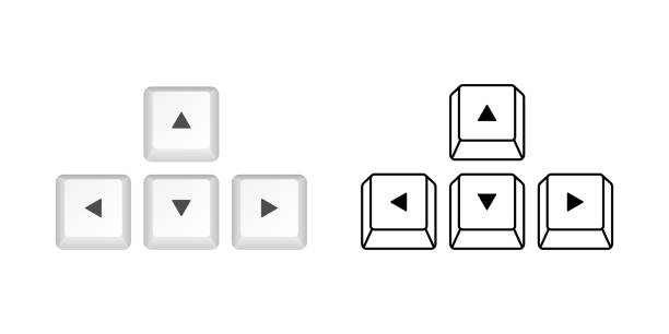 Arrows computer keyboard buttons. Desktop interface. Web icon. Gaming and cybersport. Vector stock illustration. Arrows computer keyboard buttons. Desktop interface. Web icon. Gaming and cybersport. Vector stock illustration cartoon of the saying goodbye stock illustrations
