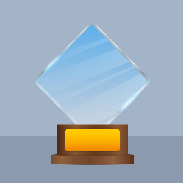 istock Glass award concept background. Golden trophy clipart. Vector template. Template for banner design. Winner certificate. 1361546985