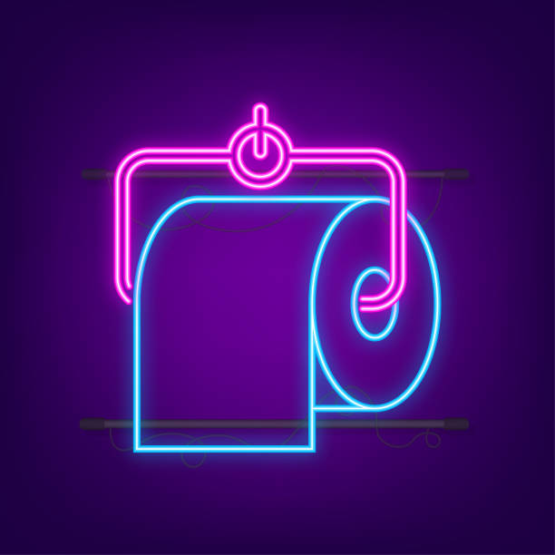Vintage toilet paper, great design for any purposes. Neon style. Vintage toilet paper, great design for any purposes. Neon style tissue box pattern stock illustrations