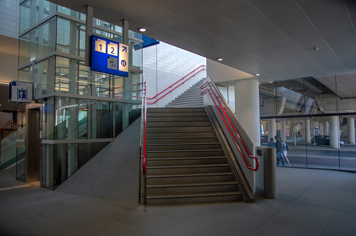 Staircase Inside The Rai Station At Amsterdam The Netherlands 2019