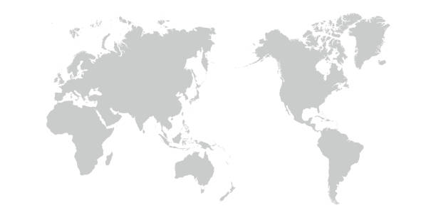 중앙에 있는 세계지도 아시아 - 태평양 stock illustrations