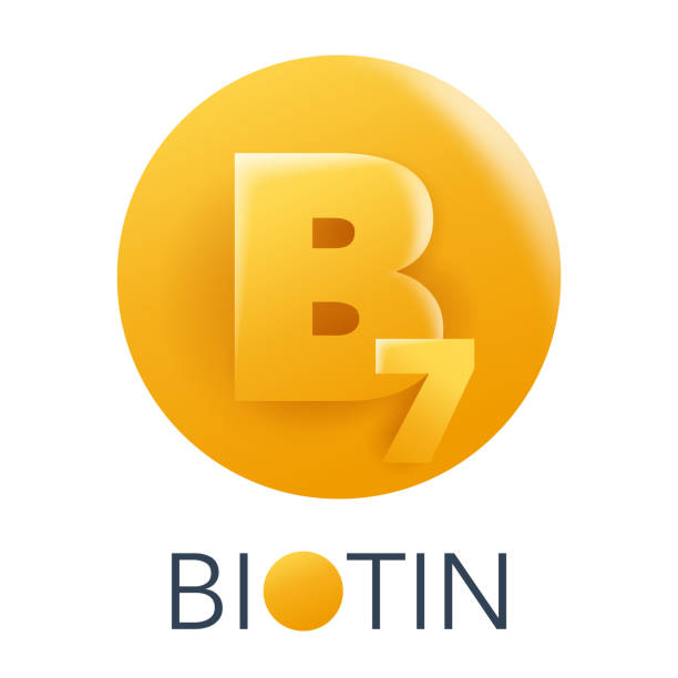 비오틴 3d 아이콘 - 건강 보조 식품으로 비타민 b7 - 비오틴 stock illustrations