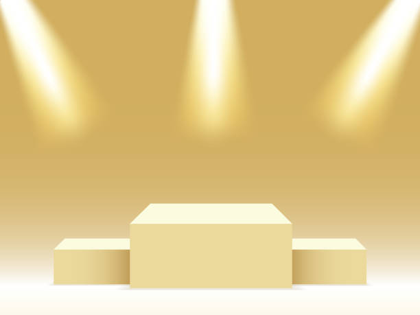 istock Realistic podium with spotlights. Places of the winners. Pedestal. eps 10 1361568936