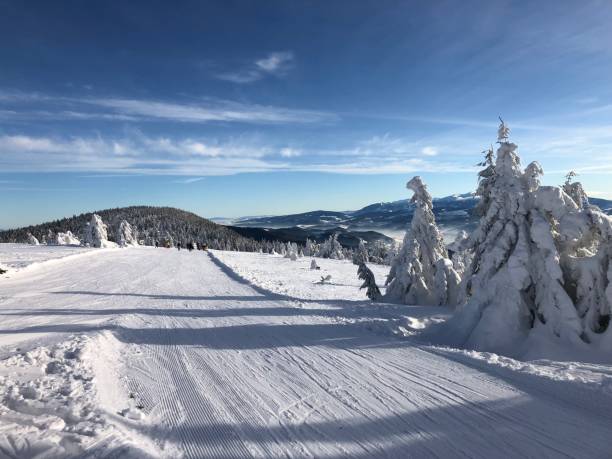 Winter ski trace Kubinska hello kantor stock pictures, royalty-free photos & images