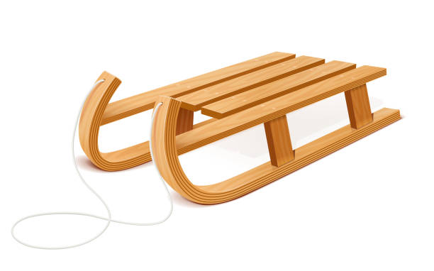 istock Wooden sleigh. Transport for snow ride. Vector illustration. 1361577448