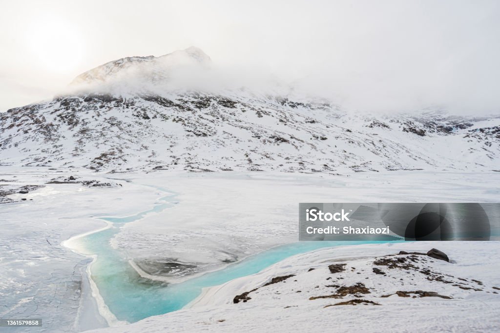 Morteratschgletscher, Schweiz Morteratsch glacier, Swiss canton of Graubuenden Winter Stock Photo
