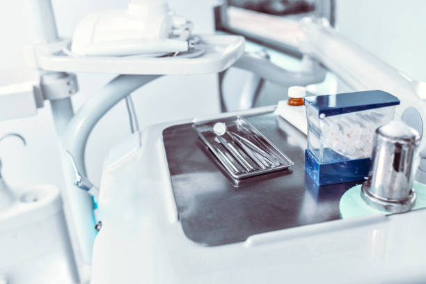 istock Dental Equipment Lined Up In Modern Clinic 1361584030