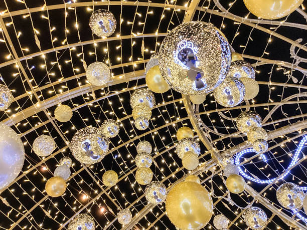 istock Christmas Lights, Ornaments Festive Background 1361598655