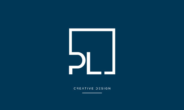 pl, lp алфавит буквы абстрактная иконка логотип монограмма - letter p stock illustrations