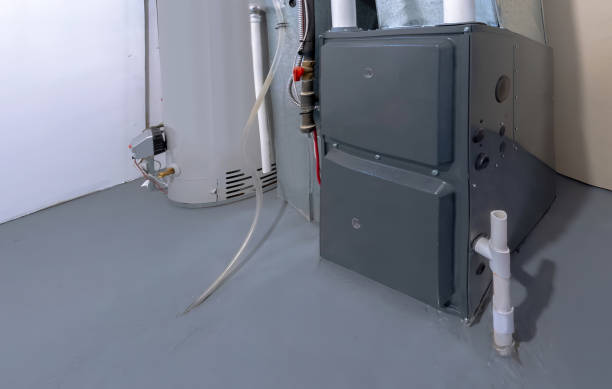 un horno doméstico de alta eficiencia energética en un sótano - boiler natural gas heat equipment fotografías e imágenes de stock