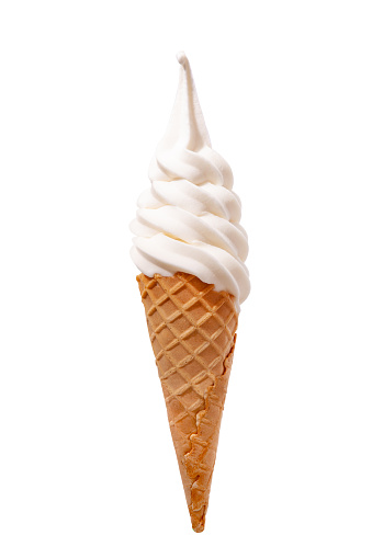 Refreshing cream or vanilla ice cream cone