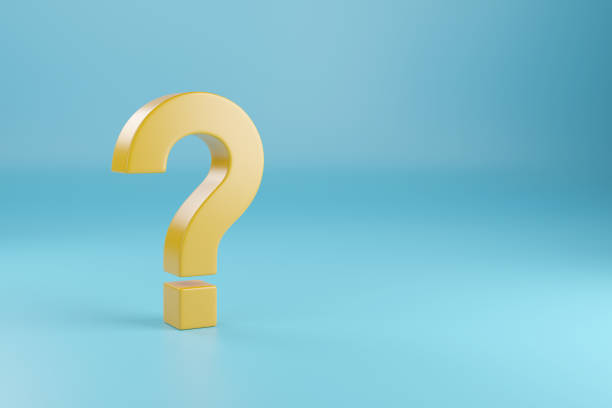 istock Three-dimensional yellow question mark isolated on blue background. 3d illustration. 1361610228