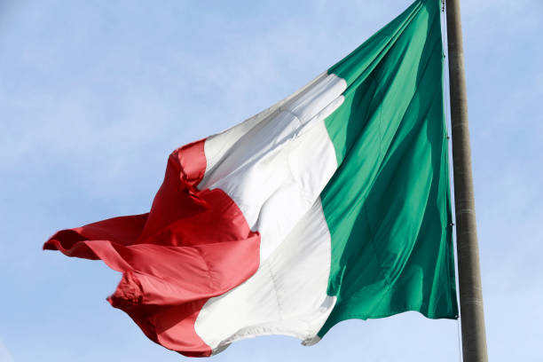 istock Italy flag fluttering in the wind 1361614270