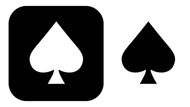 스페이드 아이콘의 흑백 에이스 - ace of spades illustrations stock illustrations