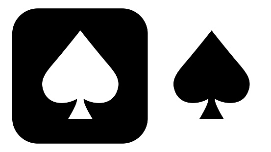 Vector illustration of two black and white ace of spades icons.