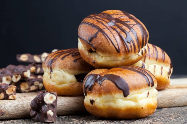 istock doughnut with chocolate filling and in chocolate 1361618858