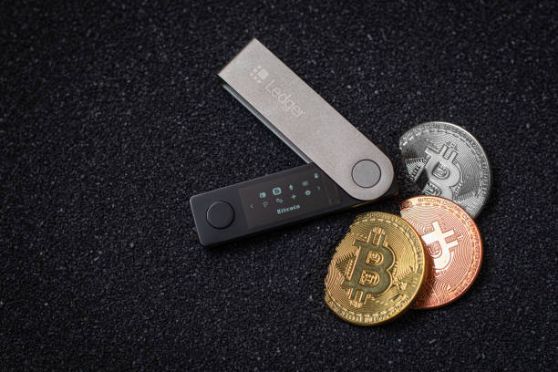 Bitcoin Digital Accounting Ledger Wallet stock photo