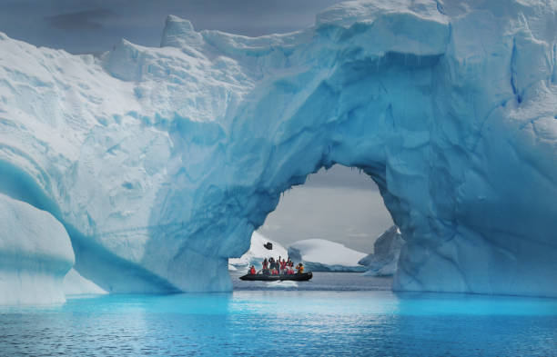 antarctic touristen - südpolarmeer stock-fotos und bilder