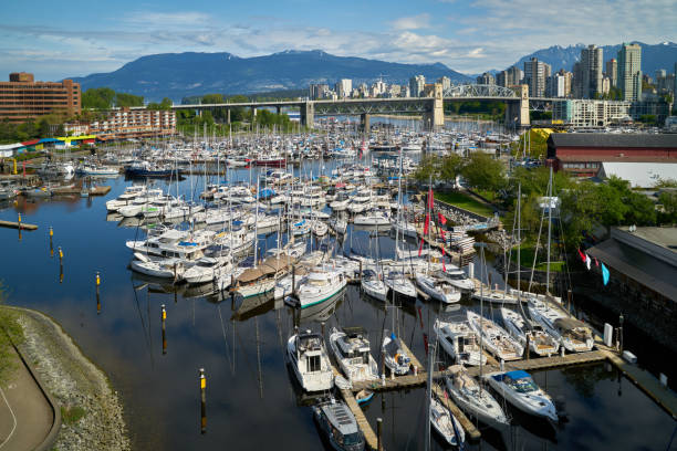 istock Granville Island Marina High Angle 1361633719