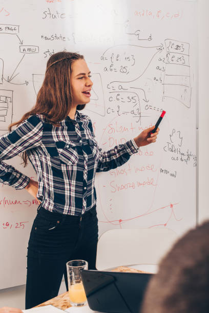 istock Woman writing on the board 1361638249