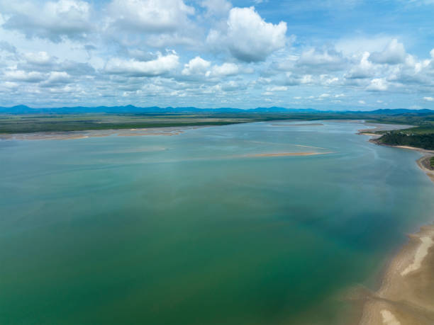 istock High Drone Aerial Up A River At Low Tide 1361645469