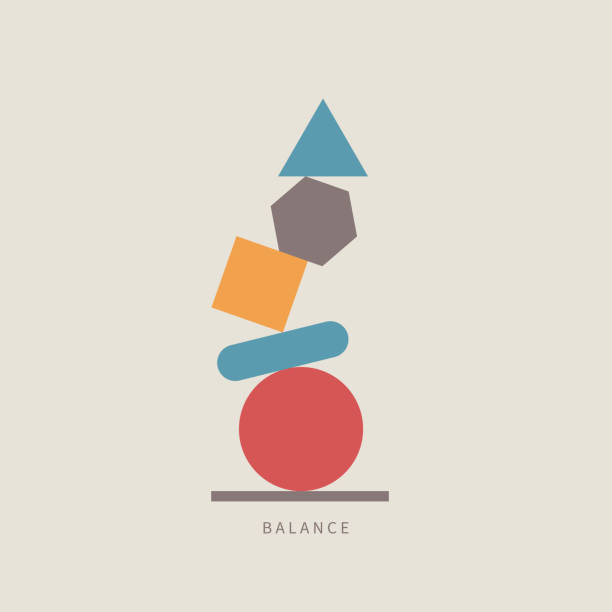Balance icon, life coaching vector art illustration
