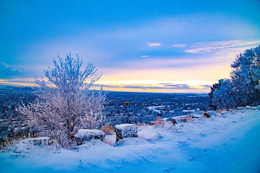 Overlooking the Rim of Billings, Montana after fresh snow.