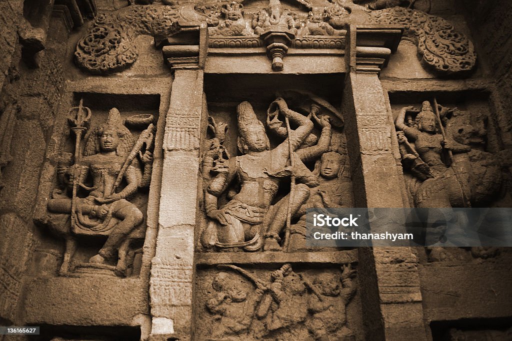 Templo Kailasanathar escultura - Foto de stock de Arquitectura libre de derechos