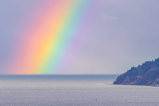 Bright Partial Rainbow Shines off Scachet Head on Whidbey Island