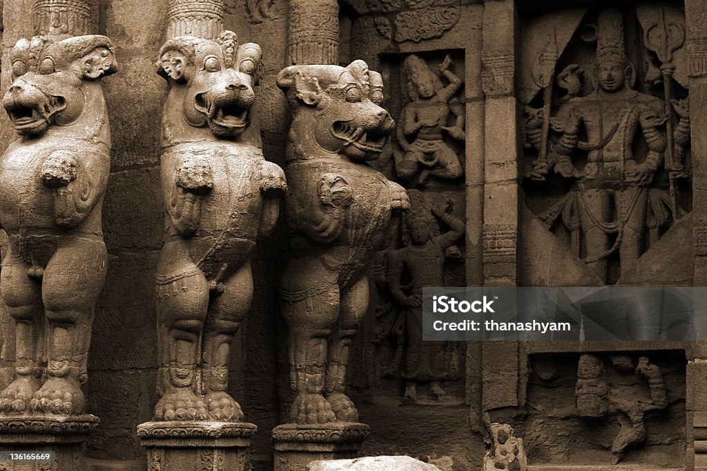 Temple Kailasanathar Sculpture - Photo de Art préhistorique libre de droits
