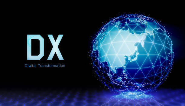 DX (Digital Transformation) motif web banner illustration DX (Digital Transformation) motif web banner illustration dx stock illustrations