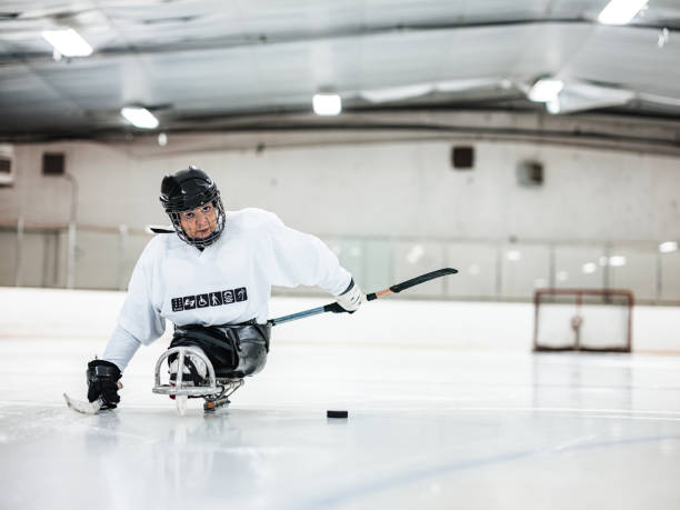 istock Latin woman  playing para hockey 1361674633