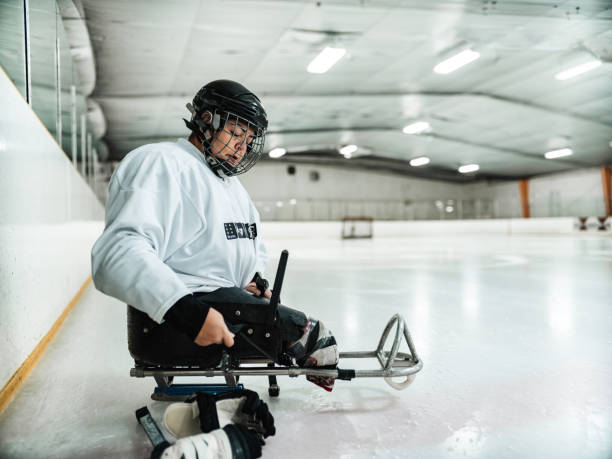 istock Latin woman  playing para hockey 1361674843