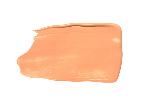 istock Creamy foundation smudged on white background. Isolated 1361679153
