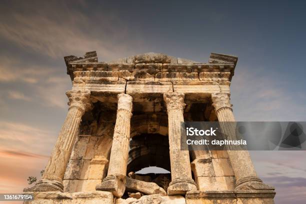 Uzuncaburc Antique City Mausoleums Stock Photo - Download Image Now - Zeus, Temple - Building, Aegean Turkey