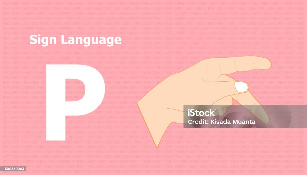 Simple Sign Language P Sign Language Alphabet P For Communication Vector Illustration Eps10 ...