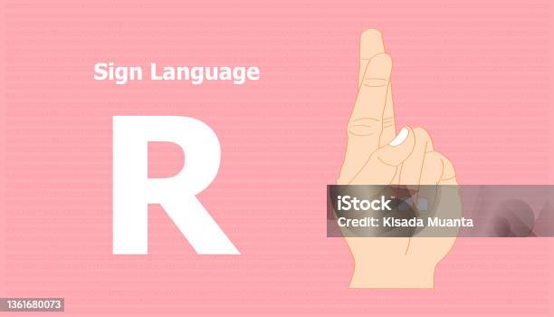 Sign Language Alphabet R For Communication Vector Illustration Eps10 ...