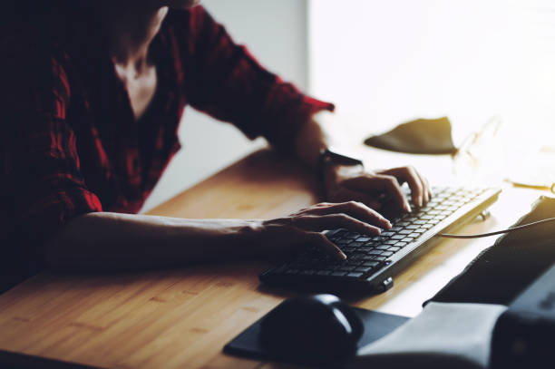 istock female operating pc at home 1361680664