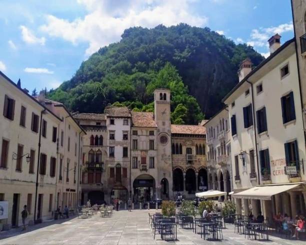 Lodge Serravallese (Loggia di Serravalle), Vittorio Veneto, Italy stock photo