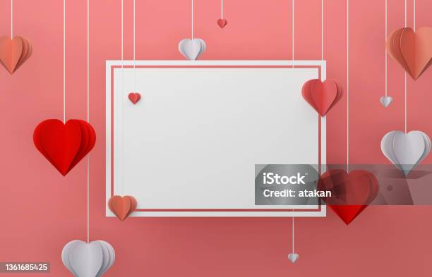 Heart Shape Frame And Valentines Day Background Stock Photo - Download Image Now - Valentine's Day - Holiday, Valentine Card, Sale