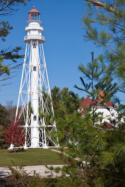 istock Rawley Point Lighthouse by Lake Michigan 136168828