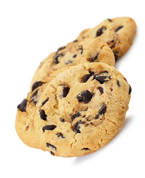 istock chocolate chip cookies isolated on a white background. 136169125