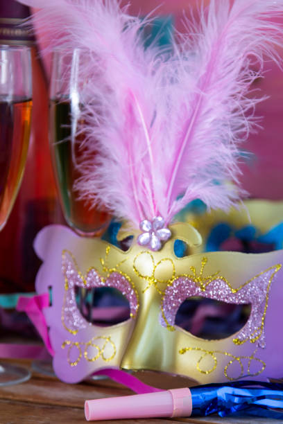 istock carnival mask and colored whistles for parties 1361691360