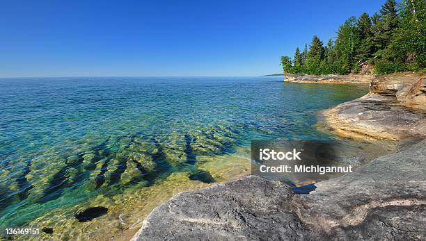 Michigans Caribbean Pristine Waters Of Lake Superior Pictured Rocks Stock Photo - Download Image Now
