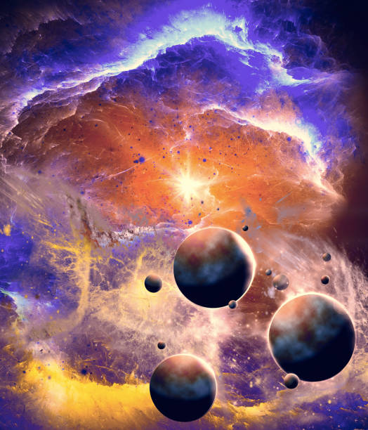 istock Planets and exoplanets of unexplored galaxies. Sci-Fi. New worlds to discover. Colonization and exploration 1361697789