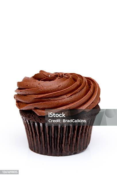 Chocolate Cupcake Stock Photo - Download Image Now - Chocolate, Cupcake, Brown