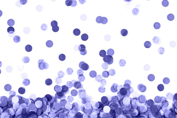 istock Festive very peri  confetti background. Flat lay style. 1361698133