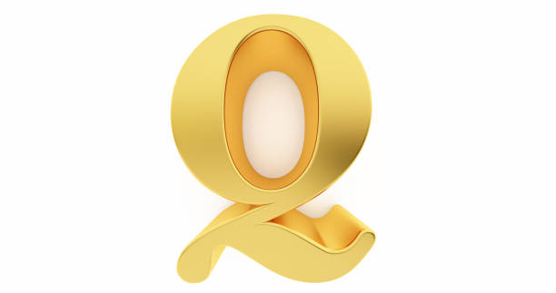 istock golden letter Q isolated on white background. 1361698888