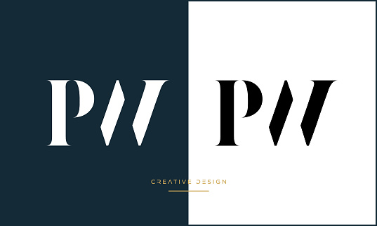 PW, WP Alphabet Letters Abstract Icon Logo Vector Monogram